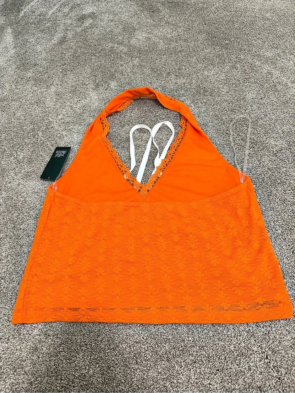 Wild Fable Women's Lace Halter Top Orange